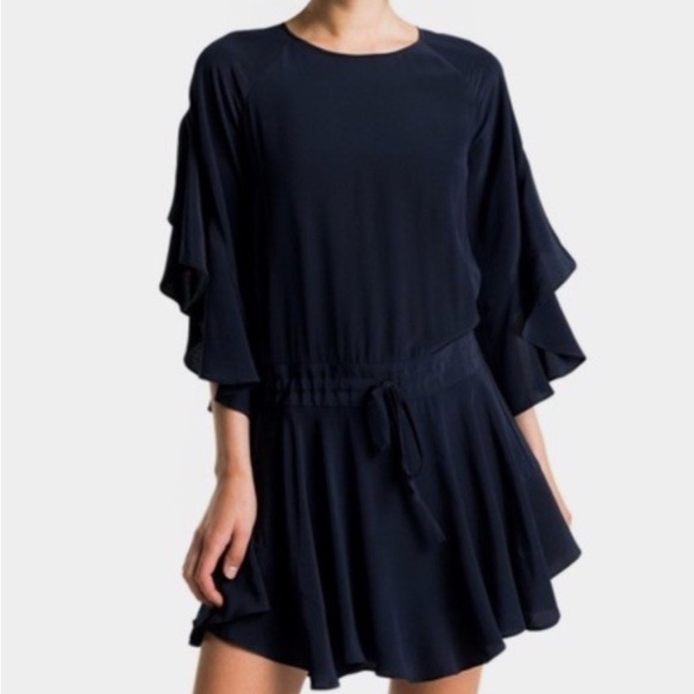 A.L.C cannon draped-sleeves silk mini dress
